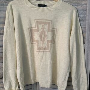 Cream Geometric Sweater